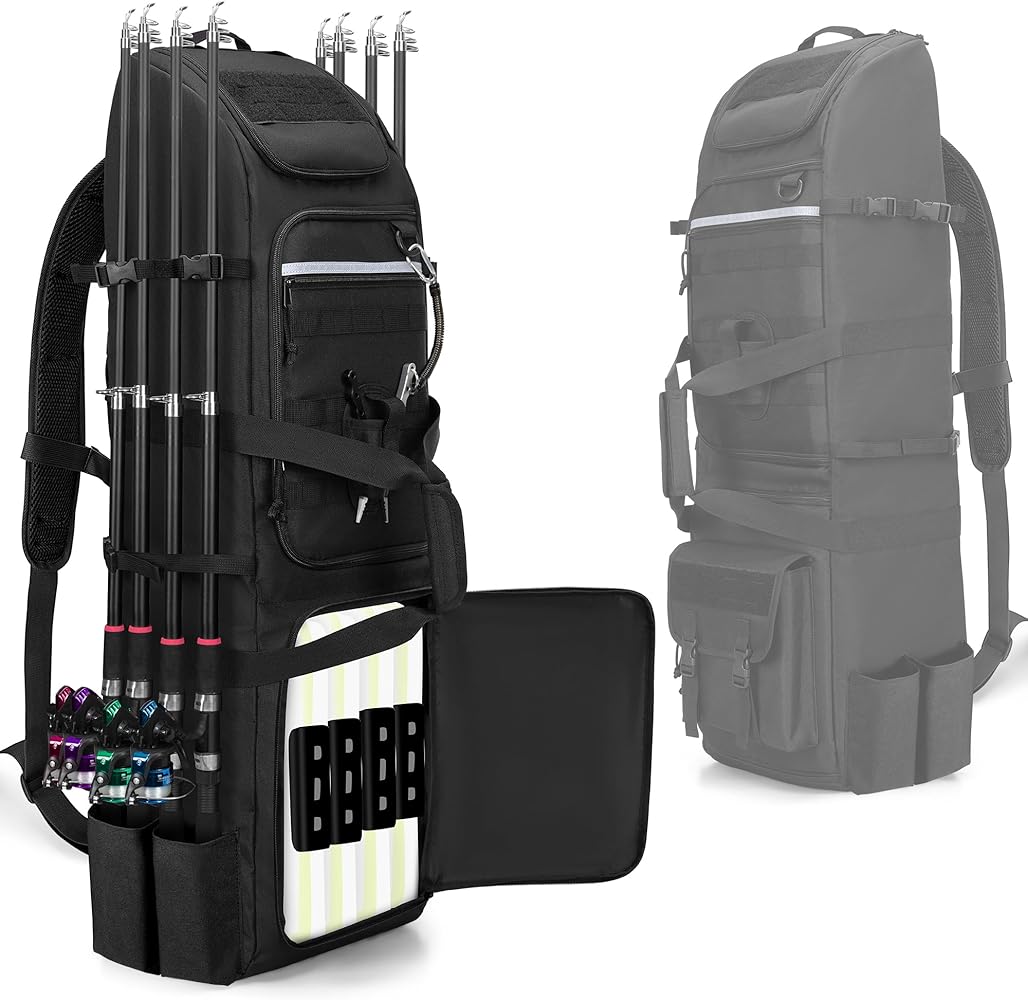 Amazon.co.jp: Rexmica 釣り竿バッグ バックパック ロッド&リール8本